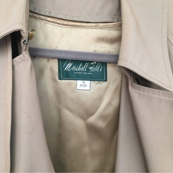 Marshall Field’s Vintage Tan Trench Coat Men’s 36 short - Picture 7 of 9